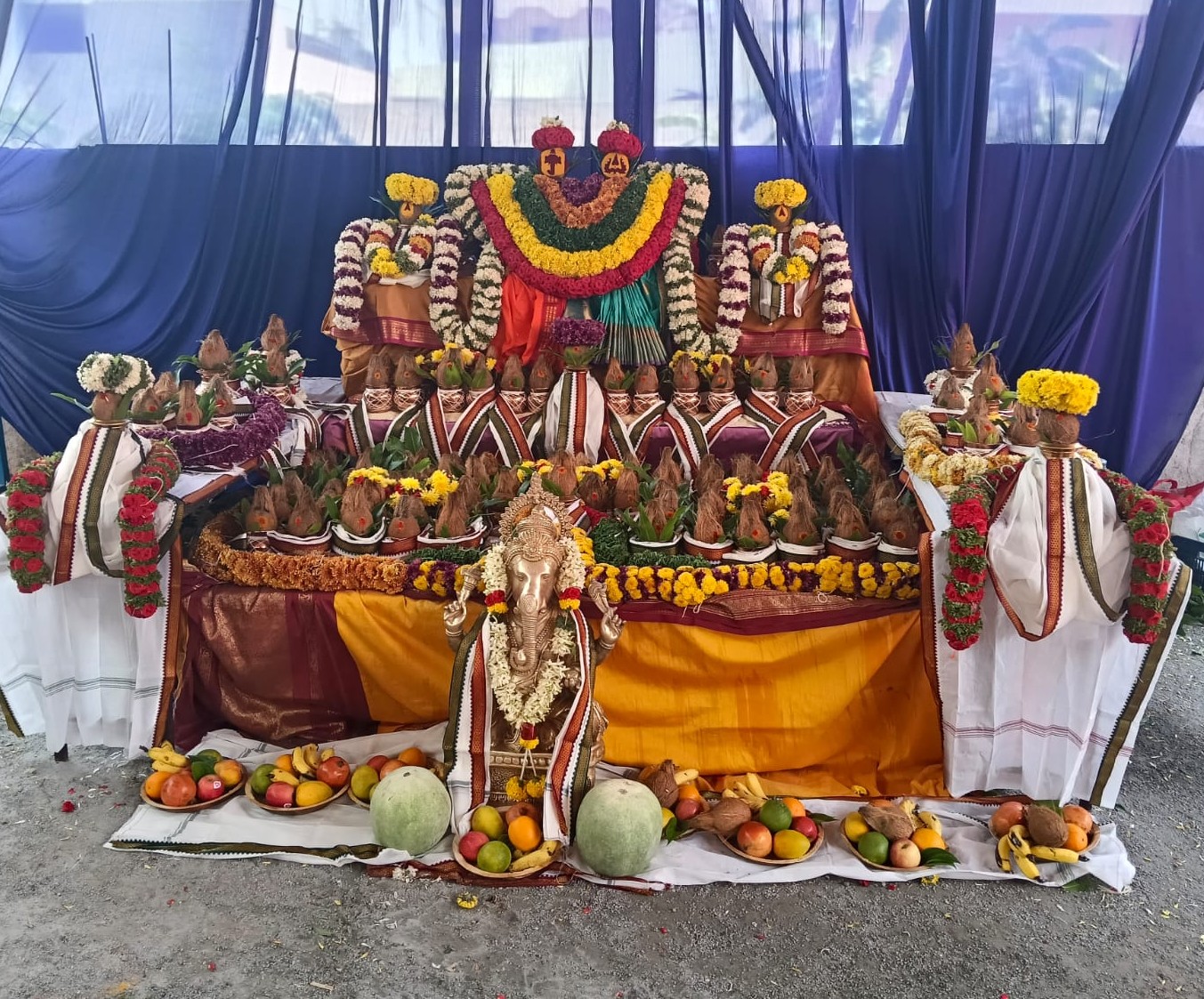 Divine Rangoli portrait of Lord Shiva with Bilva Patra